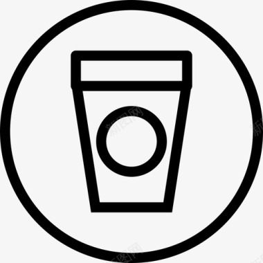 杯子用户需要圆形线条图标图标