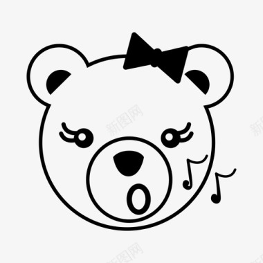 唱歌熊的情感图标图标