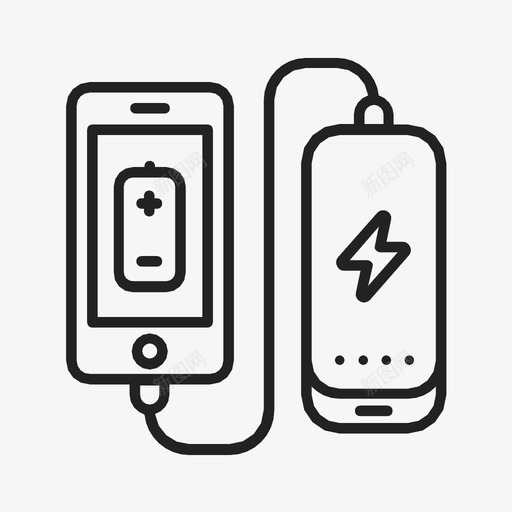 电源组电池充电器图标svg_新图网 https://ixintu.com usb 充电 充电器 插座 电池 电源组 线缆 能量 连接