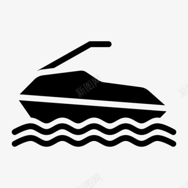 摩托艇运动海上图标图标