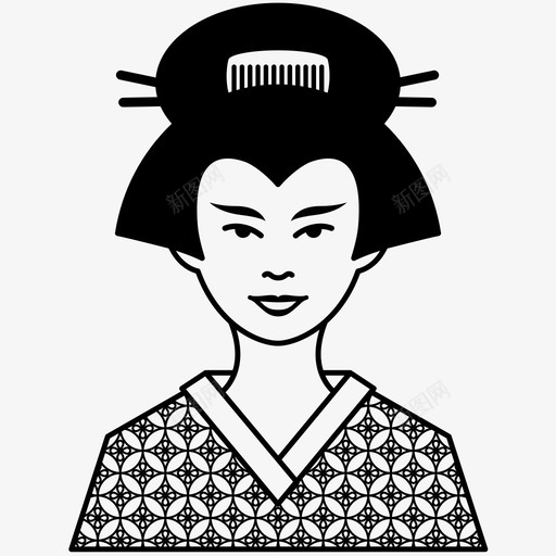 艺妓亚洲艺人图标svg_新图网 https://ixintu.com 东京 亚洲 传统 和服 女性 日本 艺人 艺妓