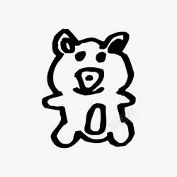 软玩具泰迪熊床儿童图标高清图片
