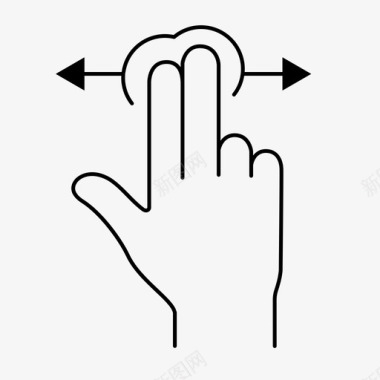 两个手指水平滑动触摸跳动图标图标