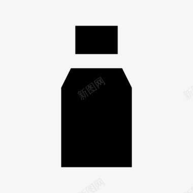 油瓶美容和水疗材料固体图标图标