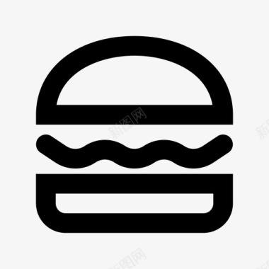汉堡食品和饮料材料标图标图标