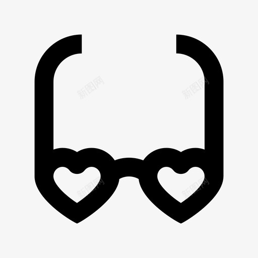 心形眼镜爱情和浪漫的材料图标svg_新图网 https://ixintu.com 心形眼镜 爱情和浪漫的材料图标