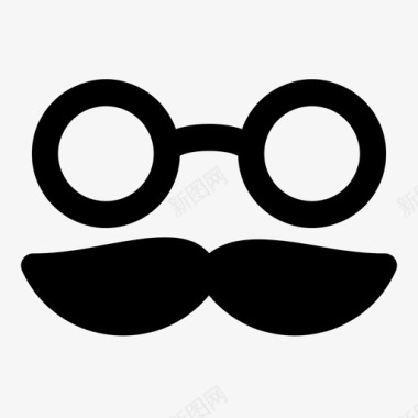 胡子和眼镜阅读头发图标图标