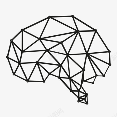 几何学大脑图标图标