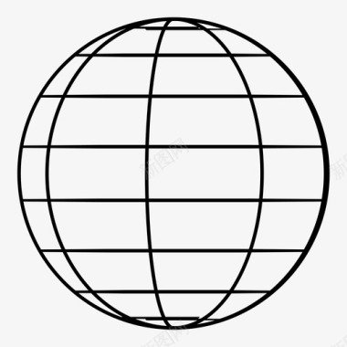 球体行星经度图标图标