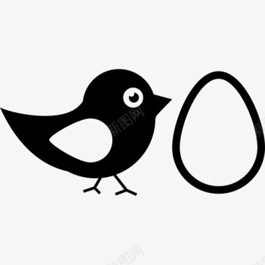 鸟和蛋动物鸟包图标图标