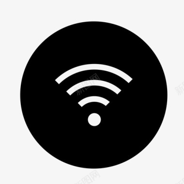 wifi黑色圆形网络图标图标