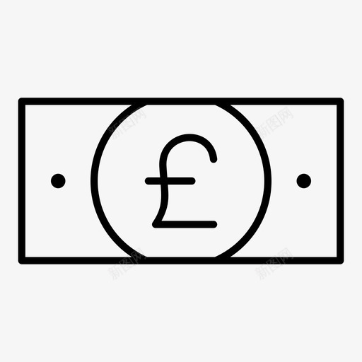英镑支付货币图标svg_新图网 https://ixintu.com 买入 价值 支付 票据 英国 英镑 货币 银行存款