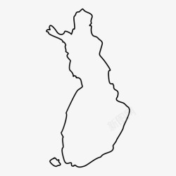 轨迹地图芬兰地理位置地图图标高清图片