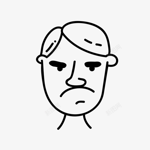 愤怒的人图像男人图标svg_新图网 https://ixintu.com 图像 悲伤的男孩 愤怒的人 手绘的脸图标 没有快乐 男人 疯子