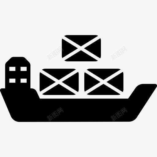 海运船上的集装箱运输物流配送图标svg_新图网 https://ixintu.com 海运船上的集装箱 物流配送 运输