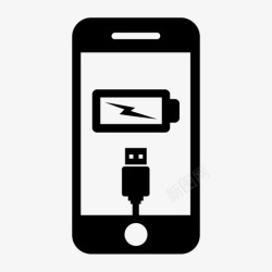 电池1手机充电usb充电图标高清图片