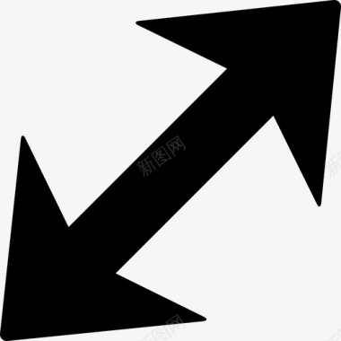 箭头对角线有两个指向相反方向的点箭头图标图标
