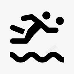 马球运动员水球游泳马球水上运动图标高清图片