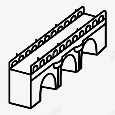 桥梁结构跨度图标图标
