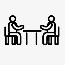 人和人坐着谈话坐着1会议图标高清图片