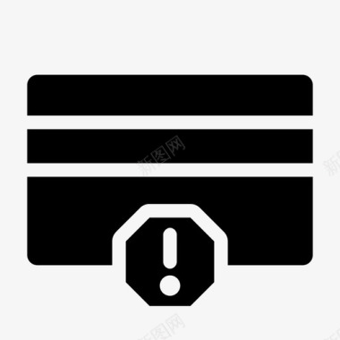阻止信用卡安全塑料图标图标