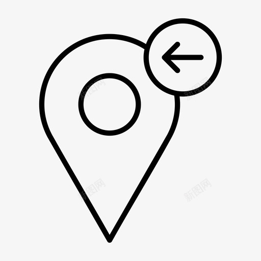 位置上一个地图针地图点图标svg_新图网 https://ixintu.com 位置上一个 地图点 地图针 地标 导航 左箭头 方向 检查 浏览