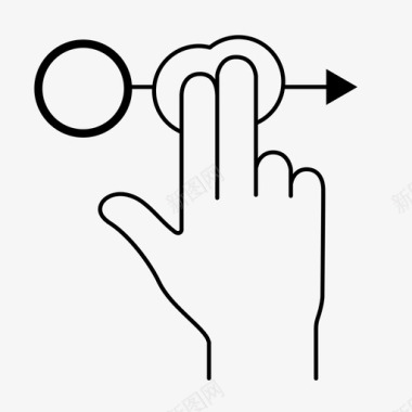 两个手指拖动触摸脉冲图标图标