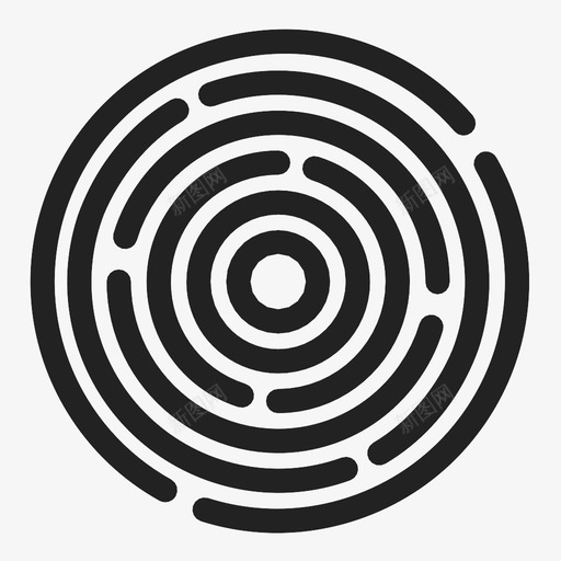 指纹圆圈侦探图标svg_新图网 https://ixintu.com 侦探 唯一 圆圈 拇指 拼图 指纹 证据 迷宫