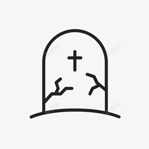 墓碑撕裂地标图标svg_新图网 https://ixintu.com 万圣节 十字架 地标 墓地 墓碑 撕裂 死亡 耶稣