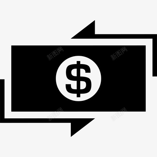 带箭头的美元钞票1号现金包图标svg_新图网 https://ixintu.com 1号现金包 带箭头的美元钞票