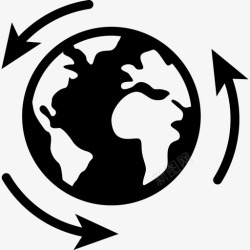 有草的地球地球上有箭头环绕的行星生态主义图标高清图片