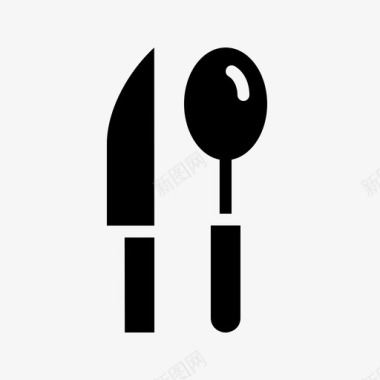 刀和勺子餐具器皿图标图标
