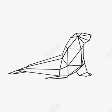 海豹通讯折纸图标图标