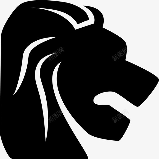 狮子座十二宫狮子头的象征从侧面看标志图标svg_新图网 https://ixintu.com 标志 狮子座十二宫狮子头的象征从侧面看