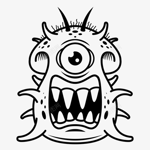 怪物外星人野兽图标svg_新图网 https://ixintu.com 外星人 怪物 恐怖 恐怖怪物和超级怪物 想象 生物 眼睛 野兽
