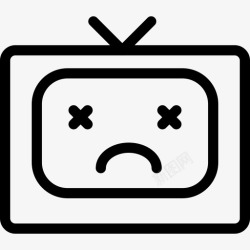 旧视频死机电视电视悲伤图标高清图片