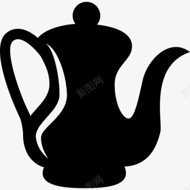 水壶或茶壶侧视图工具和器具厨房图标图标