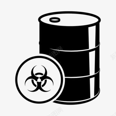 有毒桶有毒废物放射性图标图标