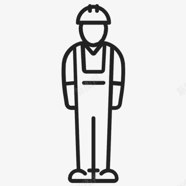 建筑工人安全帽工作图标图标