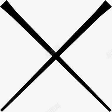 筷子夹在十字架上工具和用具厨房图标图标