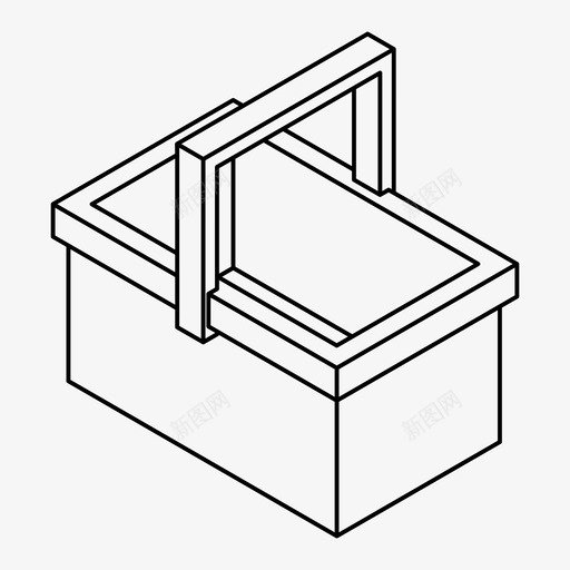 篮子便当盒子图标svg_新图网 https://ixintu.com 便当 午餐 小吃 盒子 等距 篮子 茶会 野餐