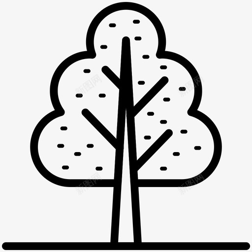 树灌木树公园图标svg_新图网 https://ixintu.com 公园 树 树叶 树干 树木插图图标 树枝 植物 水果 灌木树 生长 绿色植物 自然