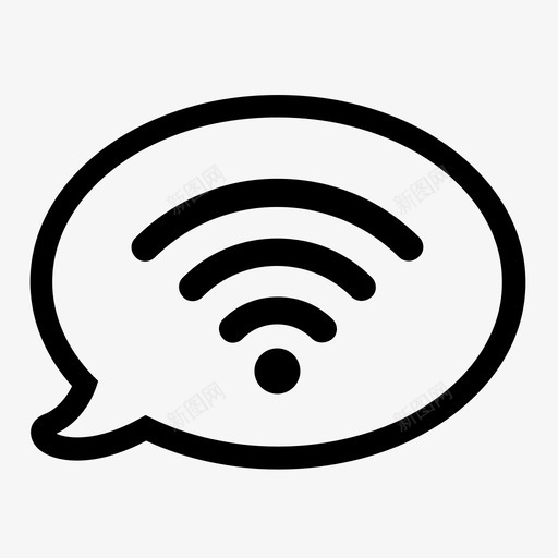 wifi聊天覆盖图标svg_新图网 https://ixintu.com wifi 互联网 信号 技术 无线 网络 聊天 聊天气球 覆盖