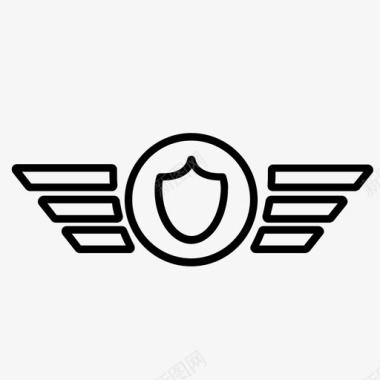 飞行员翅膀徽章制服等级图标图标