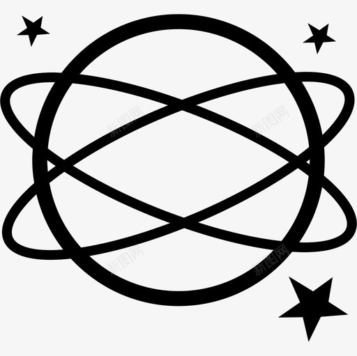 地球符号变体与椭圆和星星形状地球图标svg_新图网 https://ixintu.com 地球图标 地球符号变体与椭圆和星星 形状