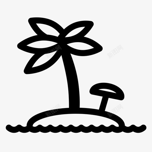 岛屿热带旅游图标svg_新图网 https://ixintu.com 孤独 岛屿 旅游 棕榈树 水 海洋 海滩 漂流者 热带