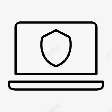 笔记本电脑安全病毒防护屏蔽图标图标
