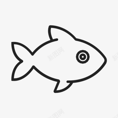 鱼动物骨头图标图标