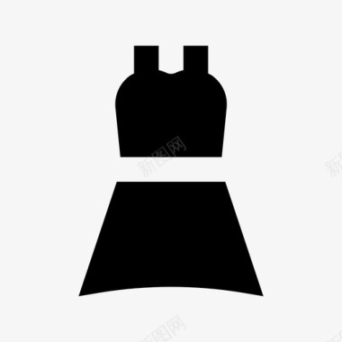 女装服装材料固体图标图标