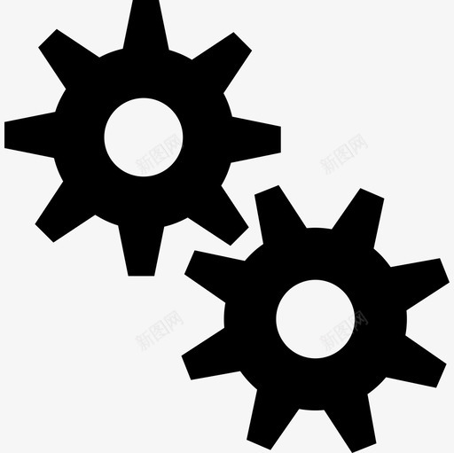 两个齿轮工具和器具建筑贸易图标svg_新图网 https://ixintu.com 两个齿轮 工具和器具 建筑贸易